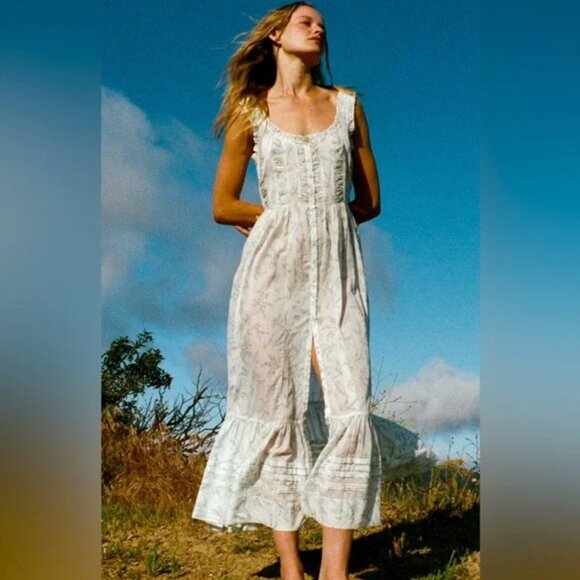 Dôen RARE Claribelle Dress in Blanc Bluebell Ballad Size L